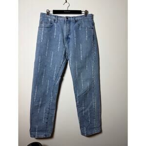 Supreme Logo Stripe Jacquard Regular Jean Blue